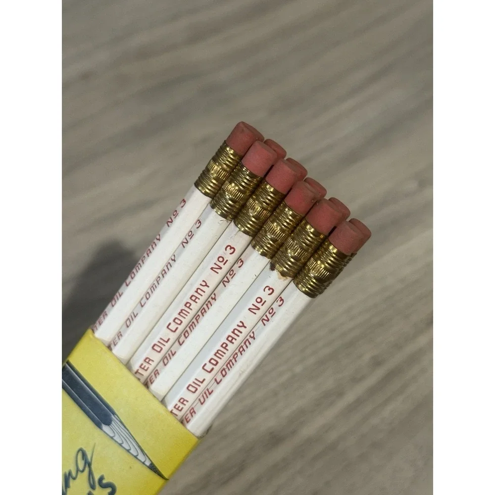 Vtg‎ No3 Pencils TIDEWATER OIL Lot Of 12 White Tidewater Oil Collectibles USA